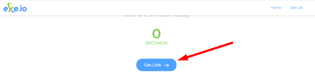 кликабельная кнопка "get link"