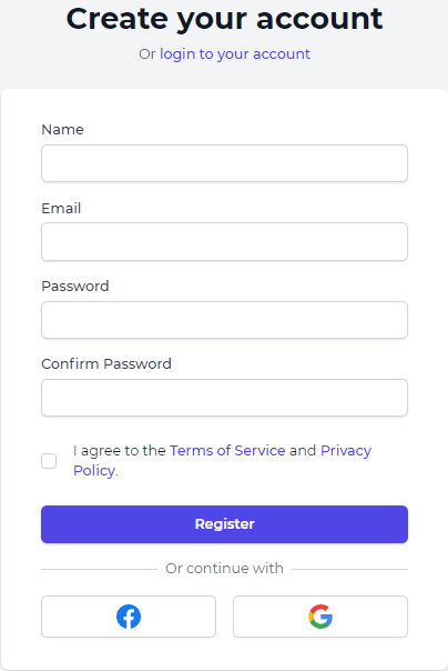 регистрационная форма