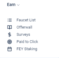 раздел "earn" для заработка на Faucetpay
