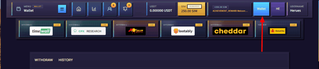 кнопка для привязки кошелька FaucetPay